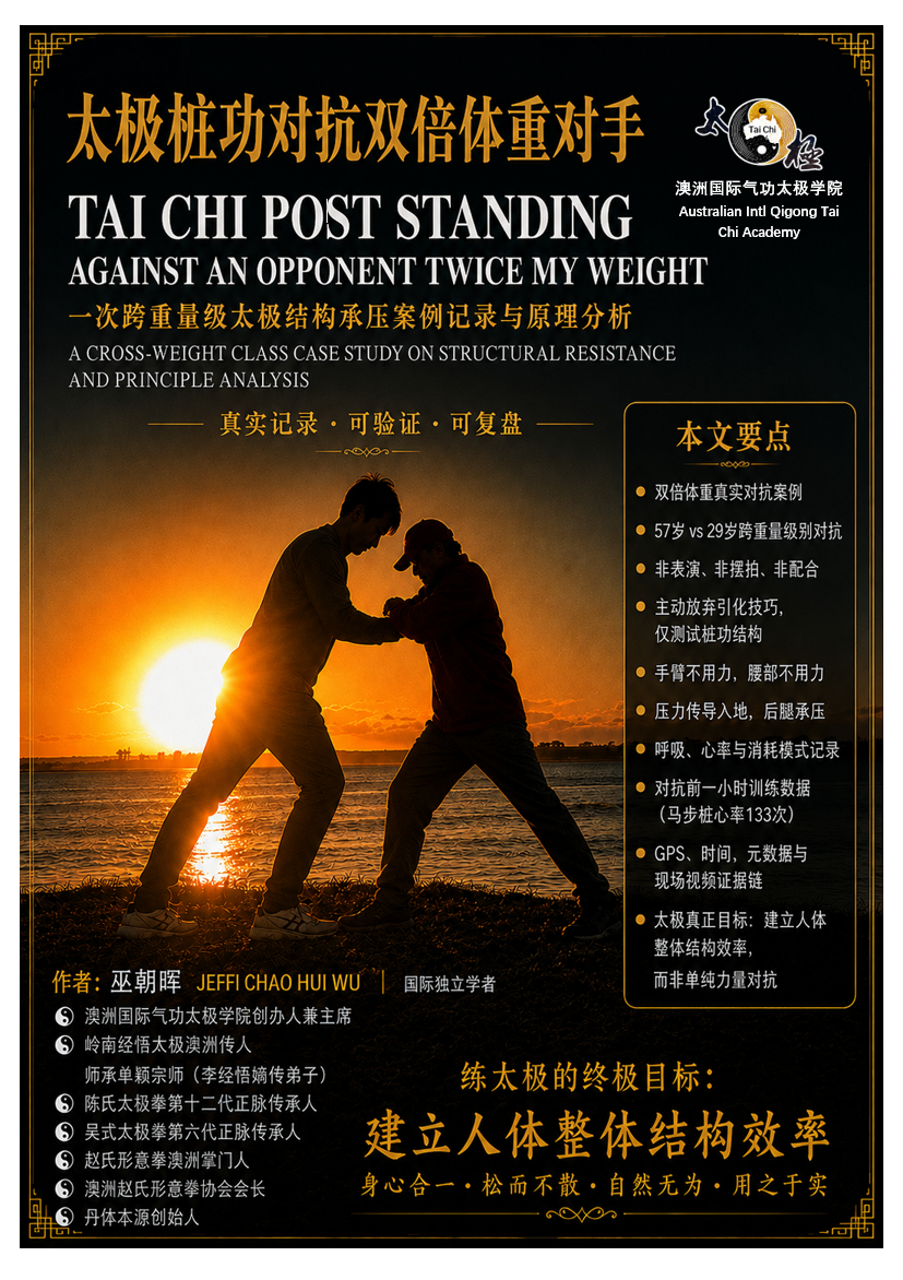 《Tai Chi Post Standing Against an Opponent Twice My Weight | 太极桩功对抗双倍体重对手》封面
